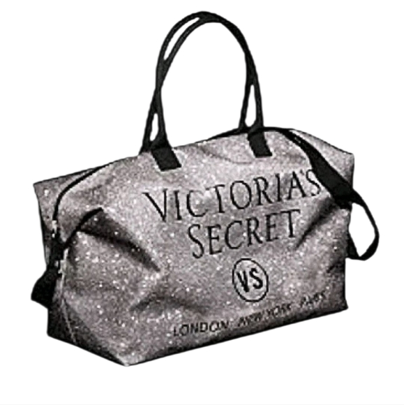 Victoria’s Secret PINK Weekender silver glitter Duffle Bag - Picture 3 of 12